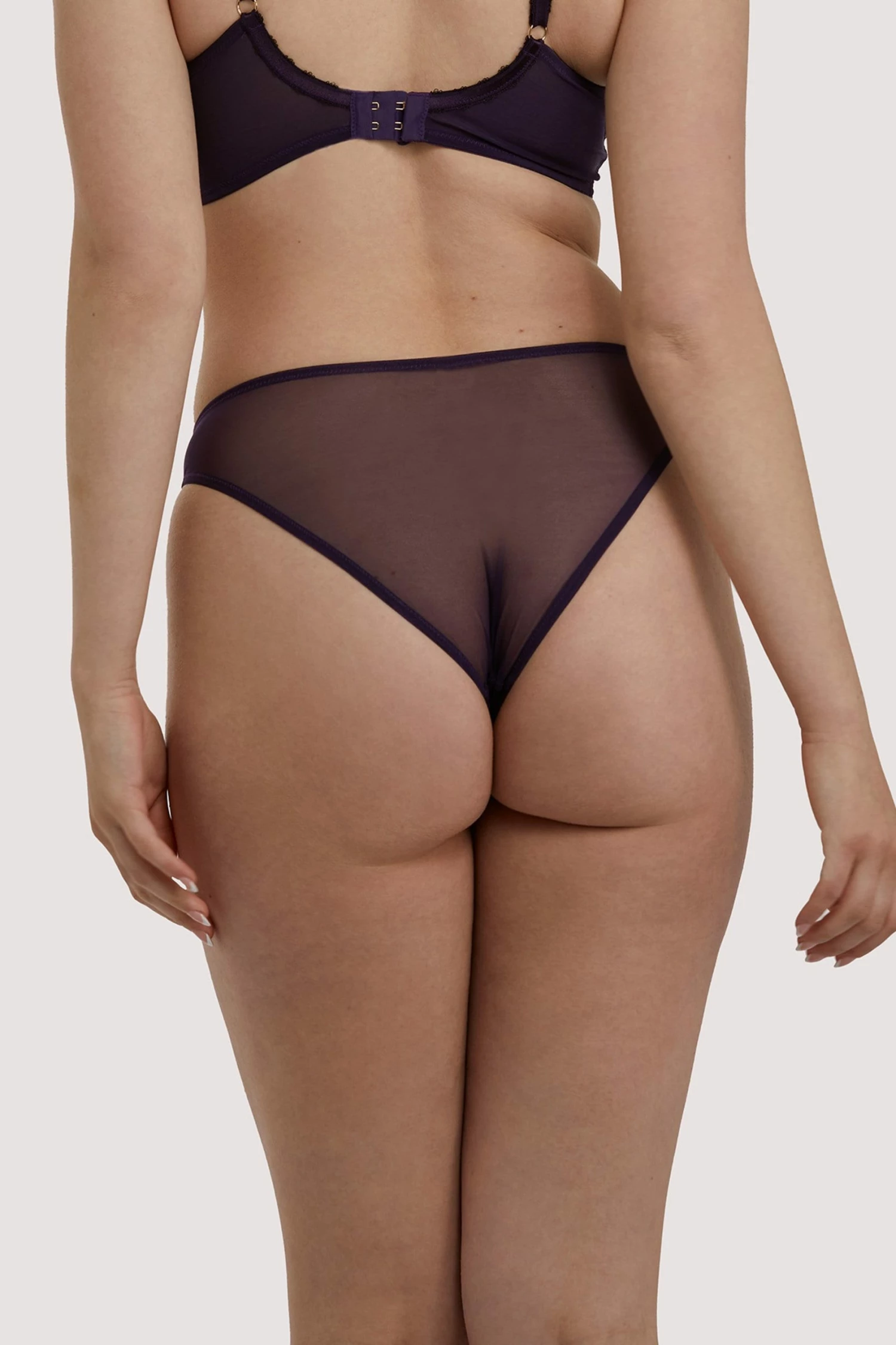 New ๐ Deja Day Emma Vine Purple Brazilian Lace Brief Knickers ๐ 4 Deja Day Emma Vine Purple Brazilian Lace Brief Knickers