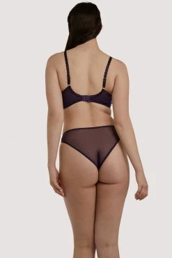New ๐ Deja Day Emma Vine Purple Brazilian Lace Brief Knickers ๐ 10 Deja Day Emma Vine Purple Brazilian Lace Brief Knickers