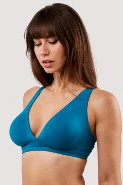 Deja Day New In Second Skin Teal Recycled Triangle Bra