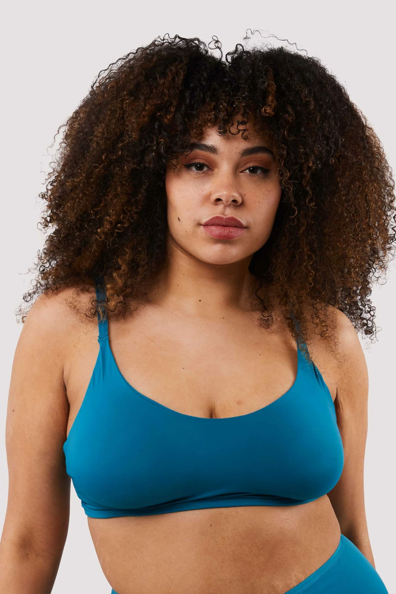 Outlet 🎁 Deja Day Second Skin Teal Recycled Crop Top Bra ✔️ 2 Deja Day Second Skin Teal Recycled Crop Top Bra