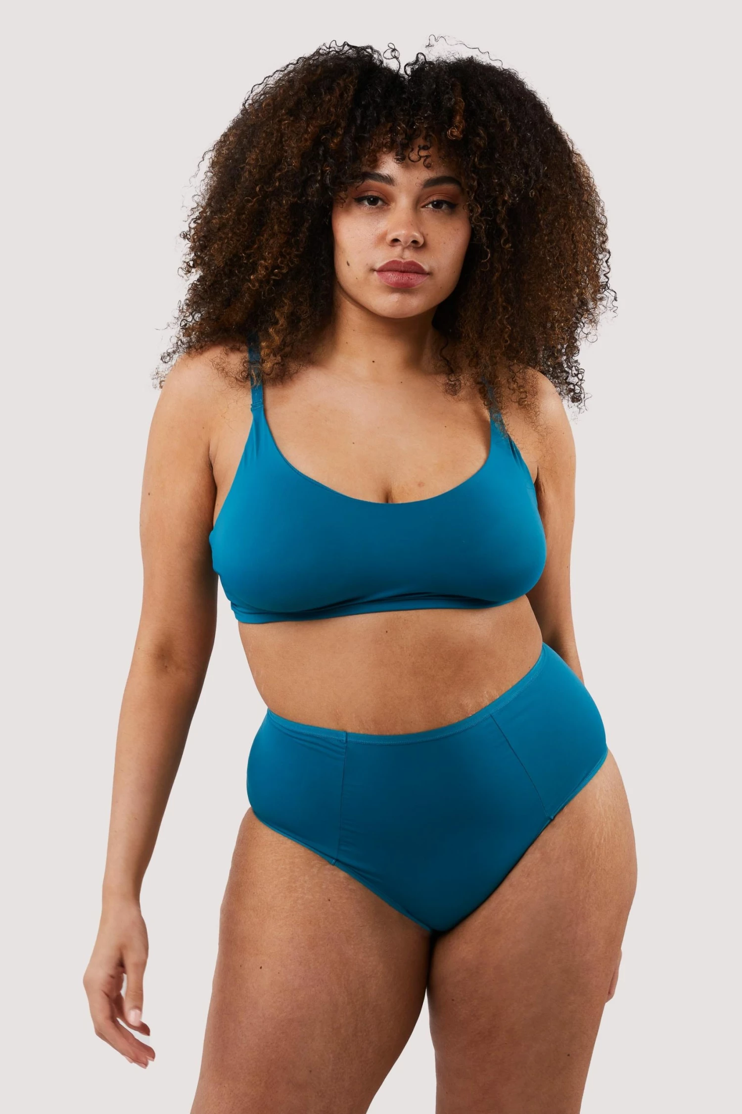Outlet 🎁 Deja Day Second Skin Teal Recycled Crop Top Bra ✔️ 8 Deja Day Second Skin Teal Recycled Crop Top Bra