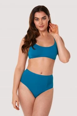 Outlet 🎁 Deja Day Second Skin Teal Recycled Crop Top Bra ✔️ 13 Deja Day Second Skin Teal Recycled Crop Top Bra