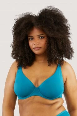 Deja Day Second Skin Teal Recycled Plunge Bra New In