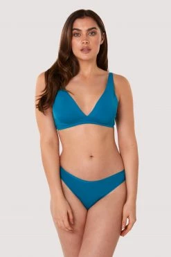 Deja Day New In Second Skin Teal Recycled Triangle Bra