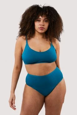 Deja Day Second Skin Teal Recycled Highwaist Brief