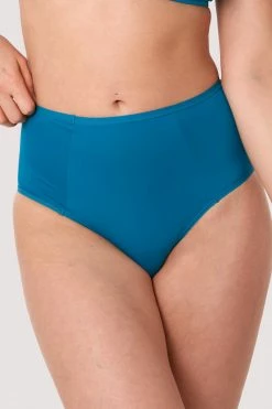 Deja Day Second Skin Teal Recycled Highwaist Brief