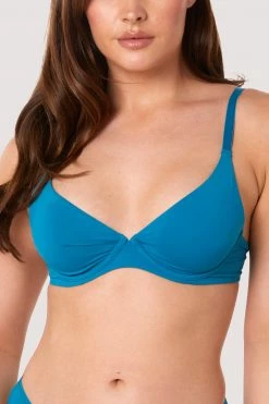 Deja Day Second Skin Teal Recycled Plunge Bra New In