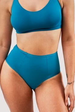 Deja Day Second Skin Teal Recycled Highwaist Brief
