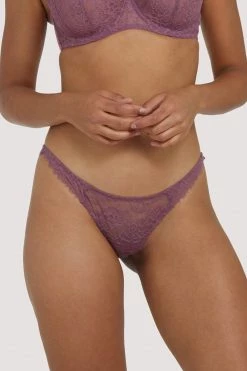 Deja Day Rosalyn Mocha Lace Thong Outlet