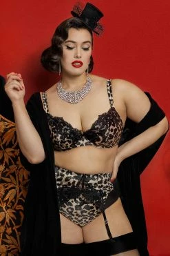 Dita Von Teese Lingerie Millicent Leopard Plunge Curve Bra