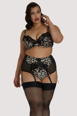 Dita Von Teese Lingerie Millicent Leopard Curve Suspender Belt