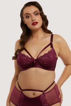Dita Von Teese Lingerie Madame X Dark Cherry Plunge Curve Bra
