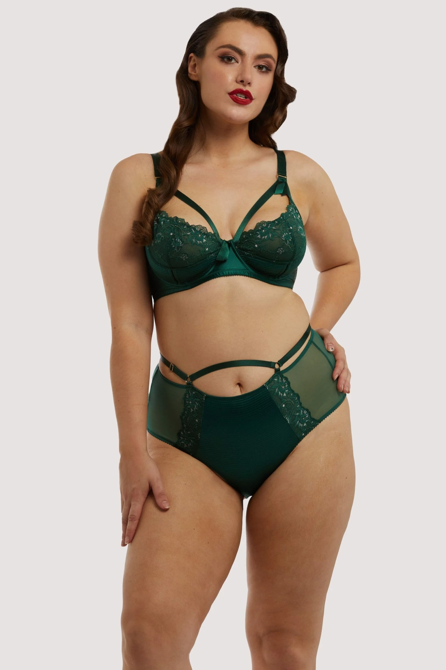 Cheap 🔔 Dita Von Teese Lingerie Madame X High Waist Bottle Green Curve Brief 👏 4 Dita Von Teese Lingerie Madame X High Waist Bottle Green Curve Brief