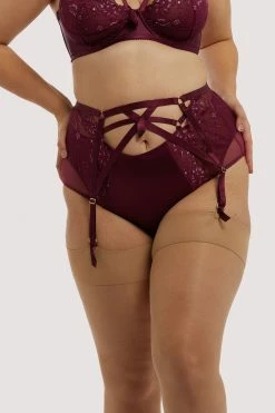 Wholesale ๐ Dita Von Teese Lingerie Madame X Dark Cherry High Waist Curve Suspender ๐ 7 Dita Von Teese Lingerie Madame X Dark Cherry High Waist Curve Suspender