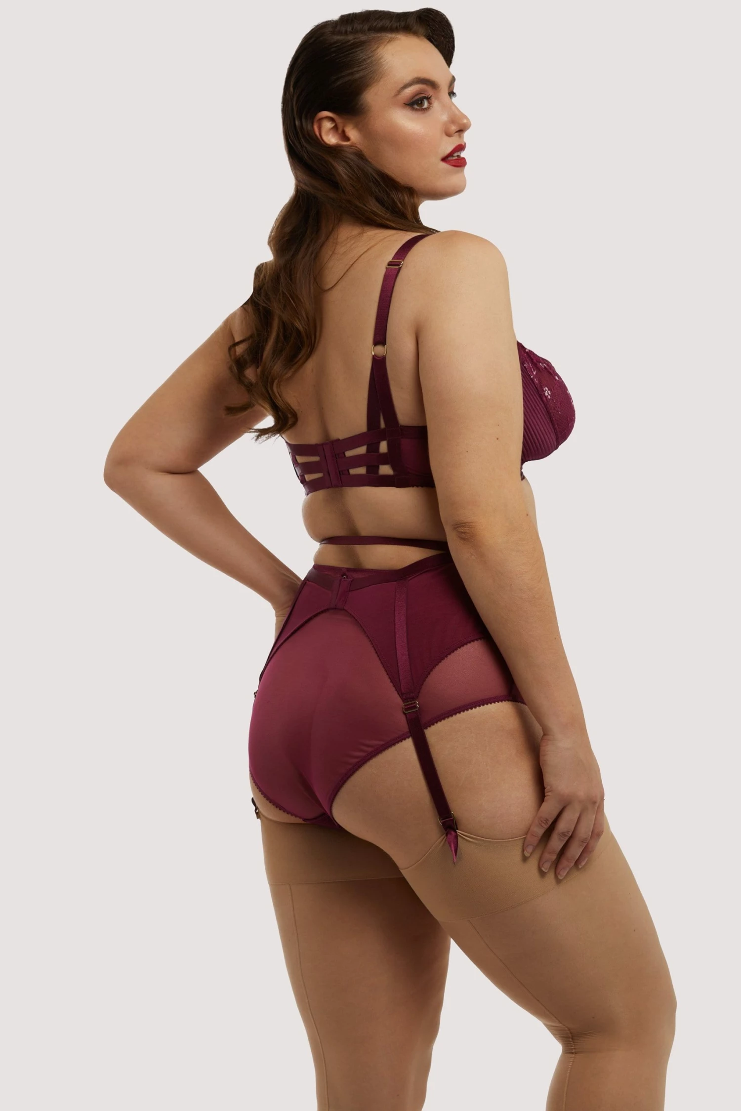 Wholesale ๐ Dita Von Teese Lingerie Madame X Dark Cherry High Waist Curve Suspender ๐ 5 Dita Von Teese Lingerie Madame X Dark Cherry High Waist Curve Suspender