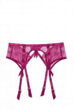 New 😍 Dita Von Teese Lingerie Madame X Magenta Curve Suspender Belt Suspenders 😀 9 Dita Von Teese Lingerie Madame X Magenta Curve Suspender Belt Suspenders