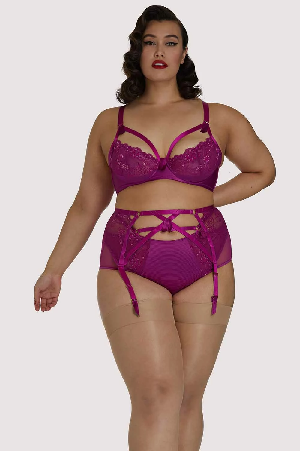 New ๐ Dita Von Teese Lingerie Madame X Magenta Curve High Waist Brief ๐ 6 Dita Von Teese Lingerie Madame X Magenta Curve High Waist Brief