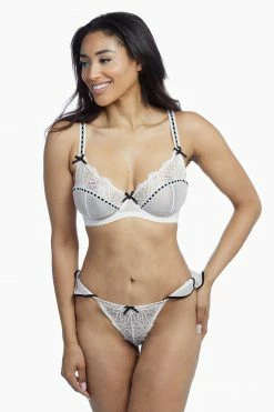 Playful Promises Monica Ribbon Slot Lace Bra Core Peach Bras