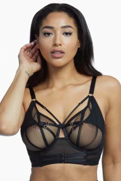 Playful Promises New In Bras Eddie Black Crossover Wrap Bra