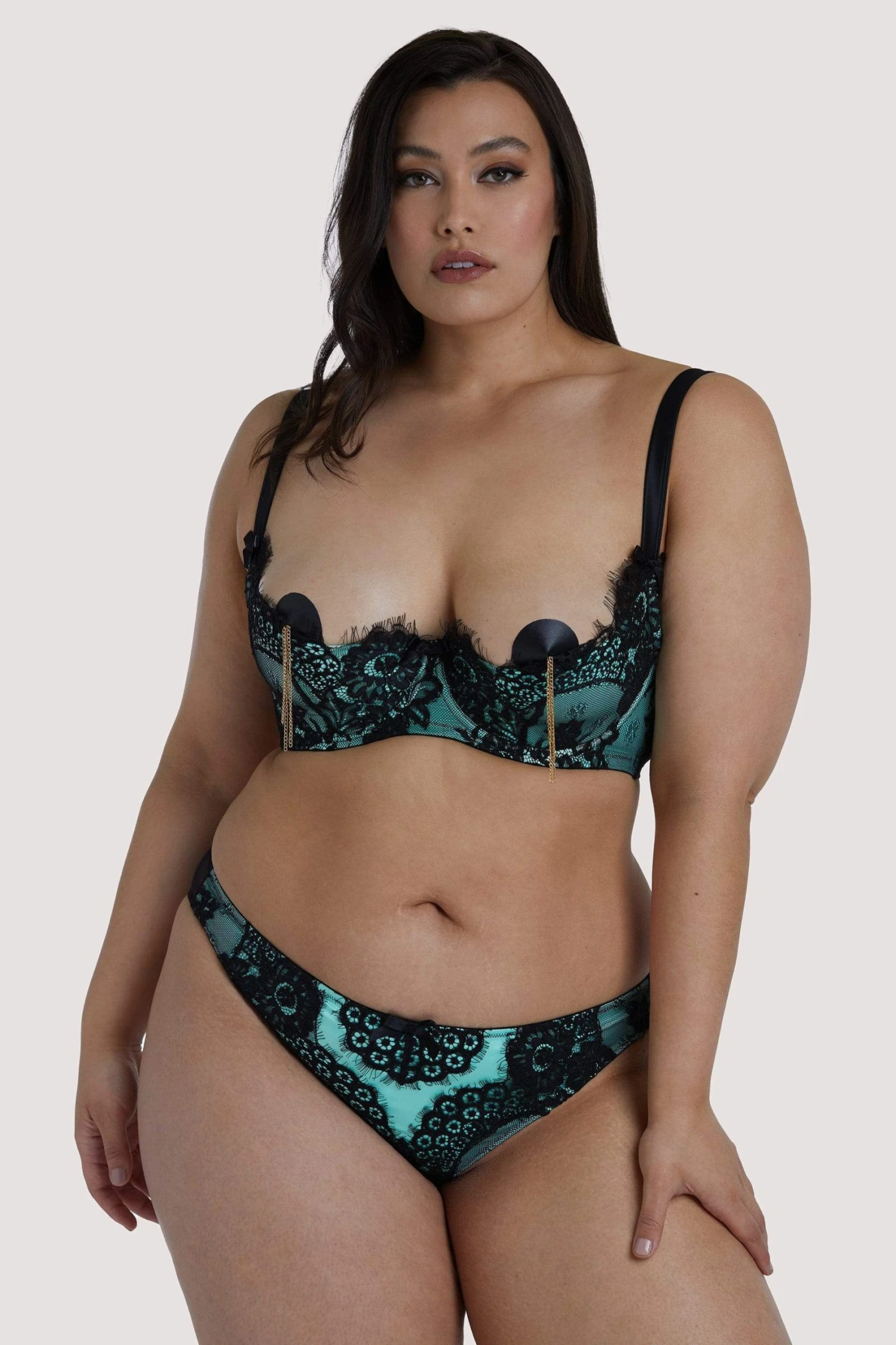 Discount ⌛ Playful Promises Jaquelina Mint Contrast Quarter Cup Bra Bras ⭐ 12 Playful Promises Jaquelina Mint Contrast Quarter Cup Bra Bras