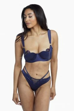 Playful Promises Bras Philly Navy Tulip Satin Bra