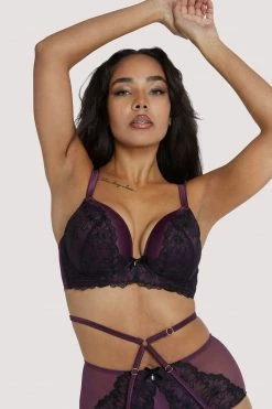 Promo 😍 Playful Promises Bras Muriel Purple Plunge Bra 💯 21 Playful Promises Bras Muriel Purple Plunge Bra