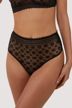FFFB X PP Maia Black High Waisted Lace Thong