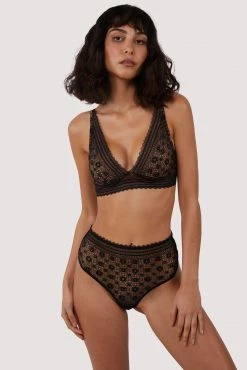 FFFB X PP Maia Black High Waisted Lace Thong
