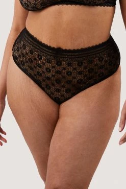 FFFB X PP Maia Black High Waisted Lace Thong