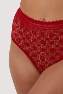 Cheapest ✔️ FFFB X PP New In Maia Red High Waisted Lace Thong ⌛ 14 FFFB X PP New In Maia Red High Waisted Lace Thong