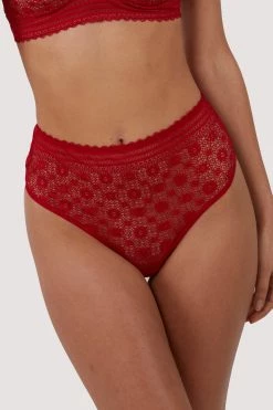 FFFB X PP New In Maia Red High Waisted Lace Thong