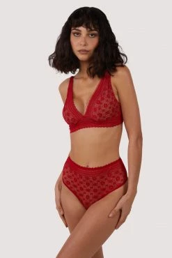 Cheapest ✔️ FFFB X PP New In Maia Red High Waisted Lace Thong ⌛ 13 FFFB X PP New In Maia Red High Waisted Lace Thong