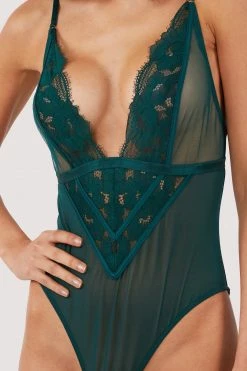 Top 10 🔔 FFFB X PP Gaia Forest Green Lace And Mesh Body 🛒 16 FFFB X PP Gaia Forest Green Lace And Mesh Body