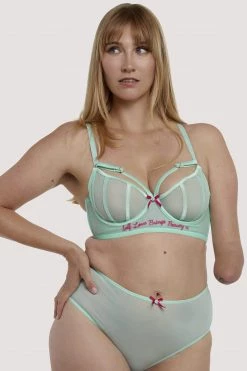 Felicity Hayward X PP Felicity Hayward Longline Self Love Mint Fuller Bust Bra Bras