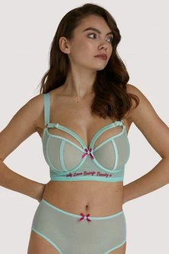 Felicity Hayward X PP Felicity Hayward Longline Self Love Mint Fuller Bust Bra Bras