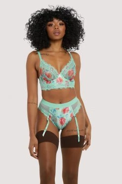 Felicity Hayward X PP Knickers Sabey Mint Floral High Waist Brief