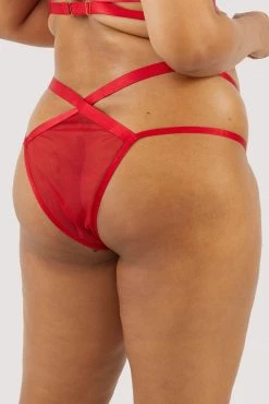 Promo ✨ Felicity Hayward X PP Mercury Red Cross Over Mesh Brazilian ⭐ 19 Felicity Hayward X PP Mercury Red Cross Over Mesh Brazilian