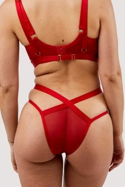 Promo ✨ Felicity Hayward X PP Mercury Red Cross Over Mesh Brazilian ⭐ 13 Felicity Hayward X PP Mercury Red Cross Over Mesh Brazilian