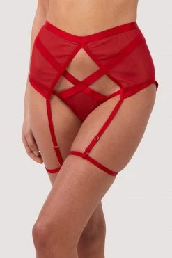 Best Pirce ✔️ Felicity Hayward X PP New In Mercury Red Mesh Harness Suspender ⭐ 19 Felicity Hayward X PP New In Mercury Red Mesh Harness Suspender