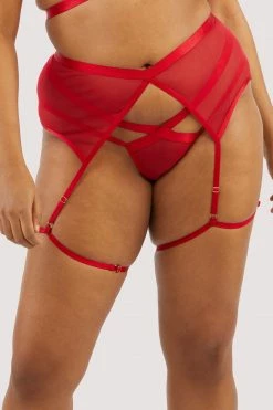 Best Pirce ✔️ Felicity Hayward X PP New In Mercury Red Mesh Harness Suspender ⭐ 26 Felicity Hayward X PP New In Mercury Red Mesh Harness Suspender