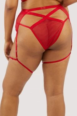 Best Pirce ✔️ Felicity Hayward X PP New In Mercury Red Mesh Harness Suspender ⭐ 25 Felicity Hayward X PP New In Mercury Red Mesh Harness Suspender
