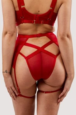Best Pirce ✔️ Felicity Hayward X PP New In Mercury Red Mesh Harness Suspender ⭐ 17 Felicity Hayward X PP New In Mercury Red Mesh Harness Suspender