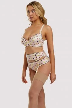Felicity Hayward X PP X PP Rowswell Polka Dot Peach Suspender