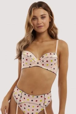 Felicity Hayward X PP X PP Rowswell Polka Dot Peach Bra New In Bras