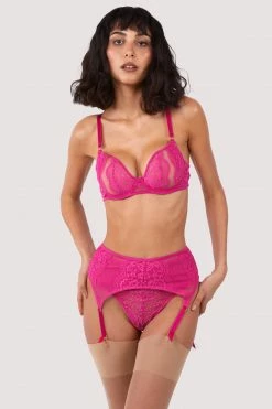 Felicity Hayward X PP Ophelia Pink Cut Out Lace Suspender New In