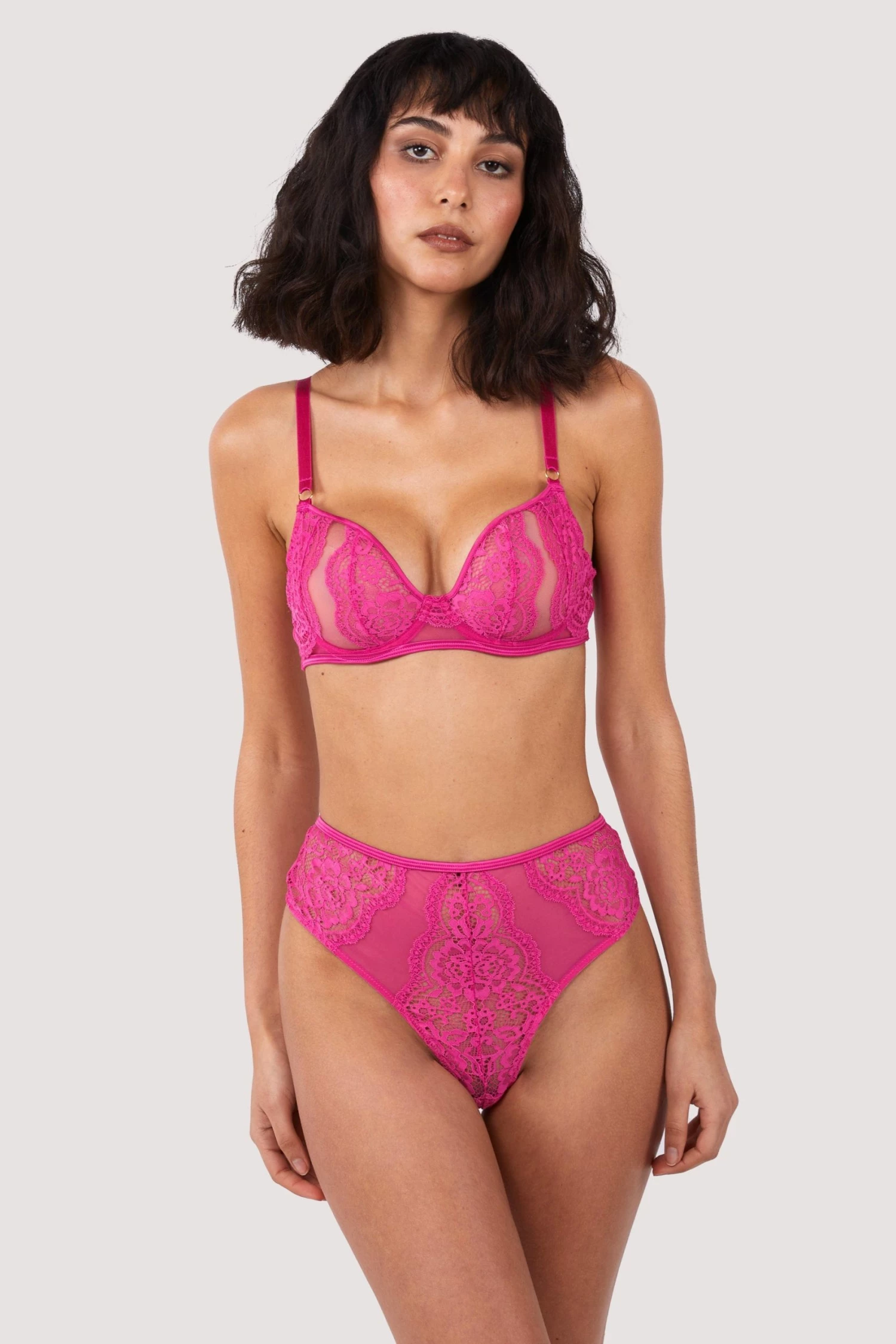 Coupon 🧨 Felicity Hayward X PP New In Ophelia Pink Cut Out Lace High Waist Brief 🥰 6 Felicity Hayward X PP New In Ophelia Pink Cut Out Lace High Waist Brief