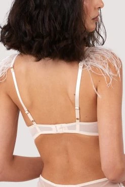 Felicity Hayward X PP Phoenix Blush Mesh And Satin Feather Bra