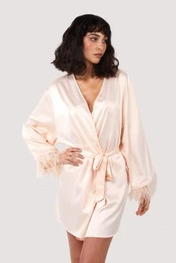 Outlet โ Felicity Hayward X PP Cassiopeia Blush Pink Satin And Feather Kimono New In ๐ 15 Felicity Hayward X PP Cassiopeia Blush Pink Satin And Feather Kimono New In