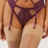 Felicity Hayward X PP Astrid Merlot Lace And Trim Cut Out Suspender New In