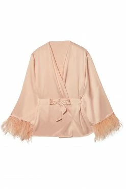 Outlet โ Felicity Hayward X PP Cassiopeia Blush Pink Satin And Feather Kimono New In ๐ 19 Felicity Hayward X PP Cassiopeia Blush Pink Satin And Feather Kimono New In